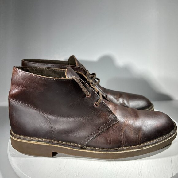 Clarks Mens Size 9 M Chukka Leather Boots Brown Desert Ankle Shoes Western Walk - Picture 4 of 11